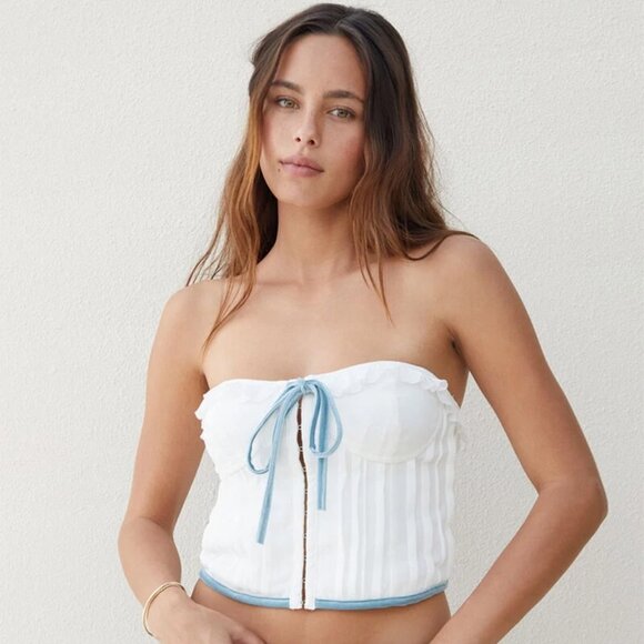 White Corset with Blue Bow - PacSun - Picture 3 of 6